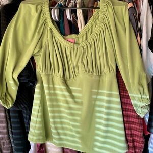 Vixen By Micheline Pitt Vacation Top In Sage Green